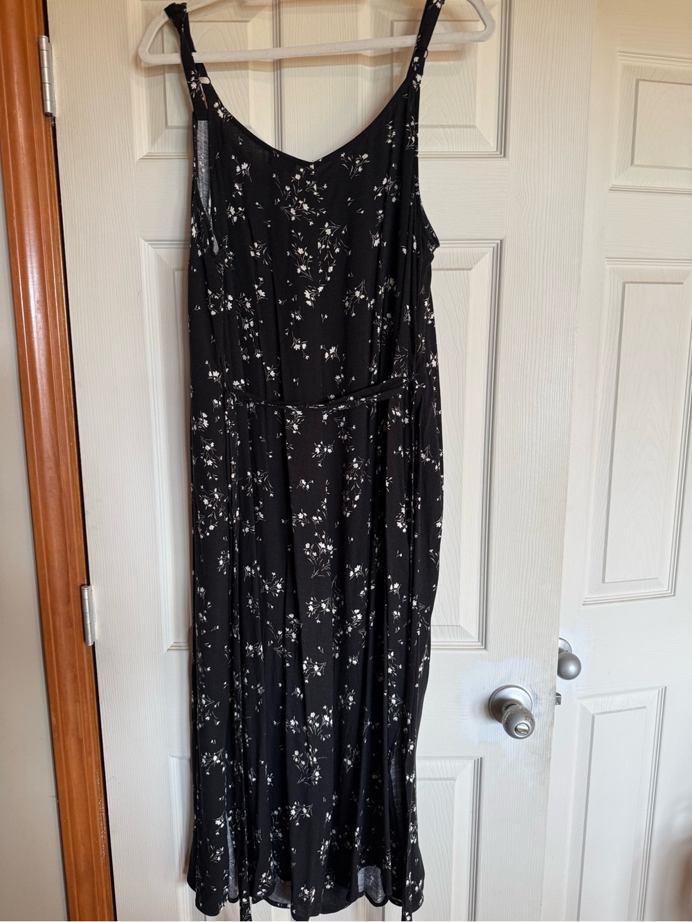 Torrid Black Floral Jumpsuit with Tie